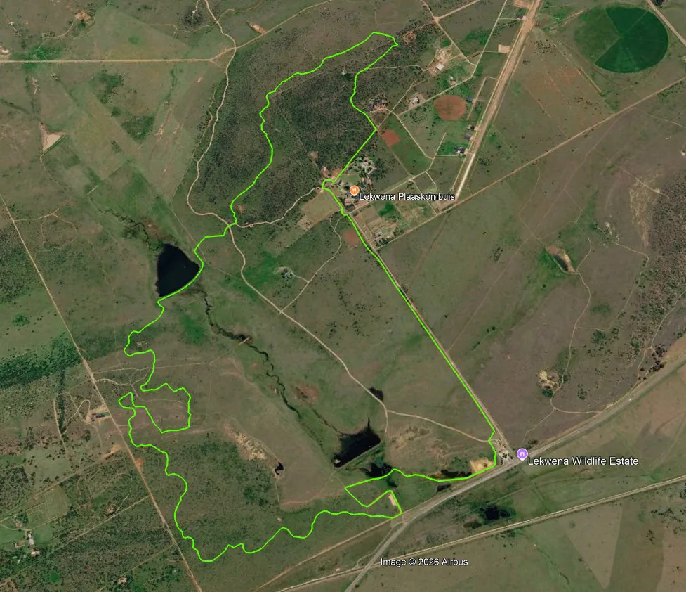 Map of the 10 kilometre Lekwena fun run route