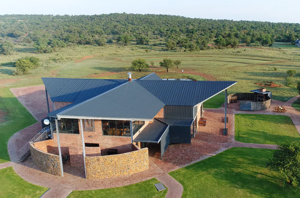 Aerial view of the event venue at Lekwena Wildlife Estate